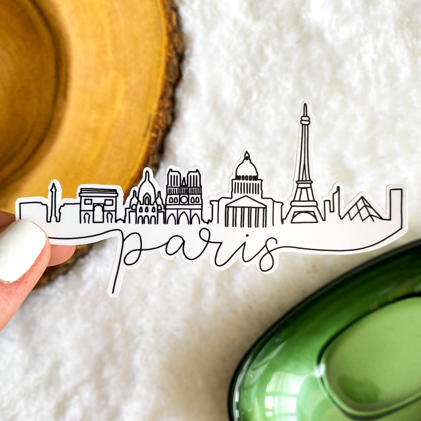 Paris Cityscape Sticker - With Name