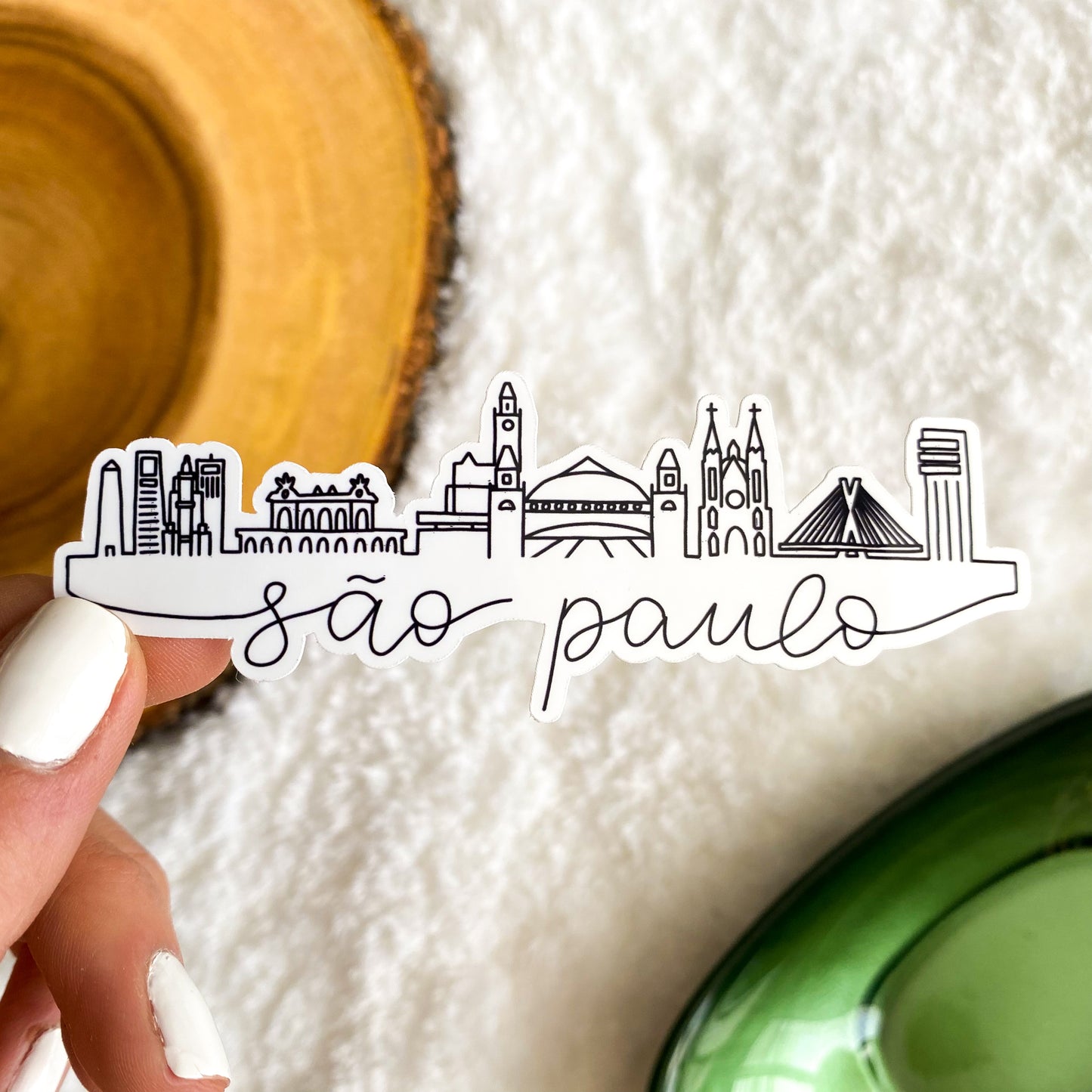 São Paulo Cityscape Sticker - With Name