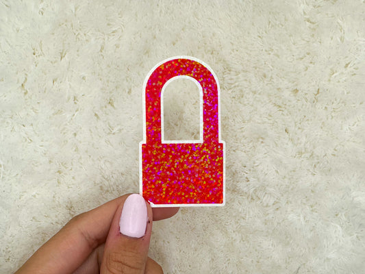 Orange Lock Sticker