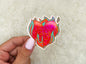 Orange Flaming Heart Sticker