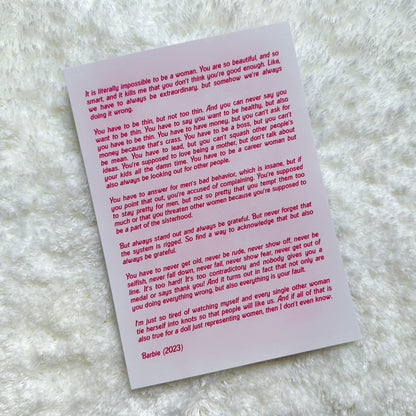 Barbie Speech 5x7 Print