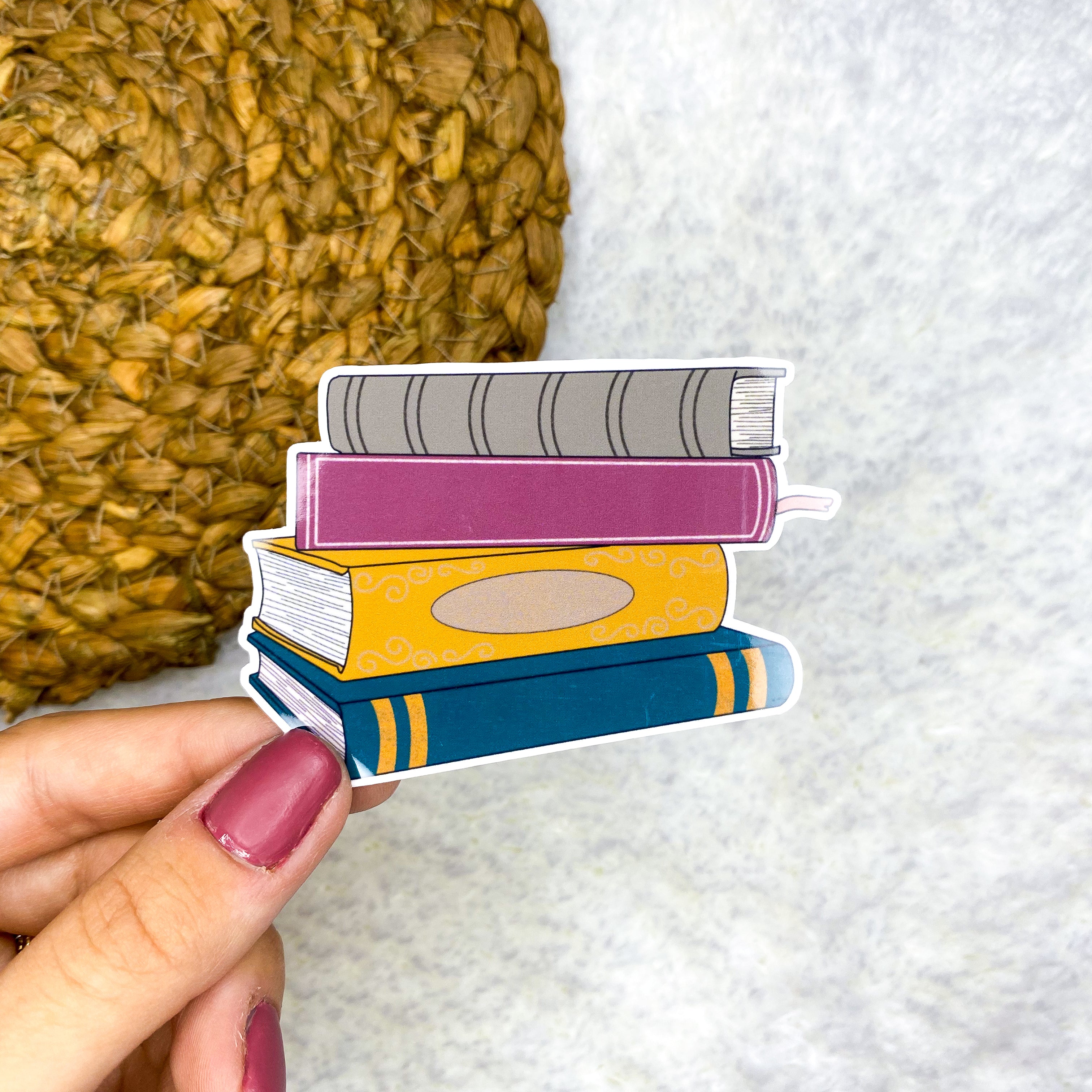 Book Stack Sticker – Slik Art and Design
