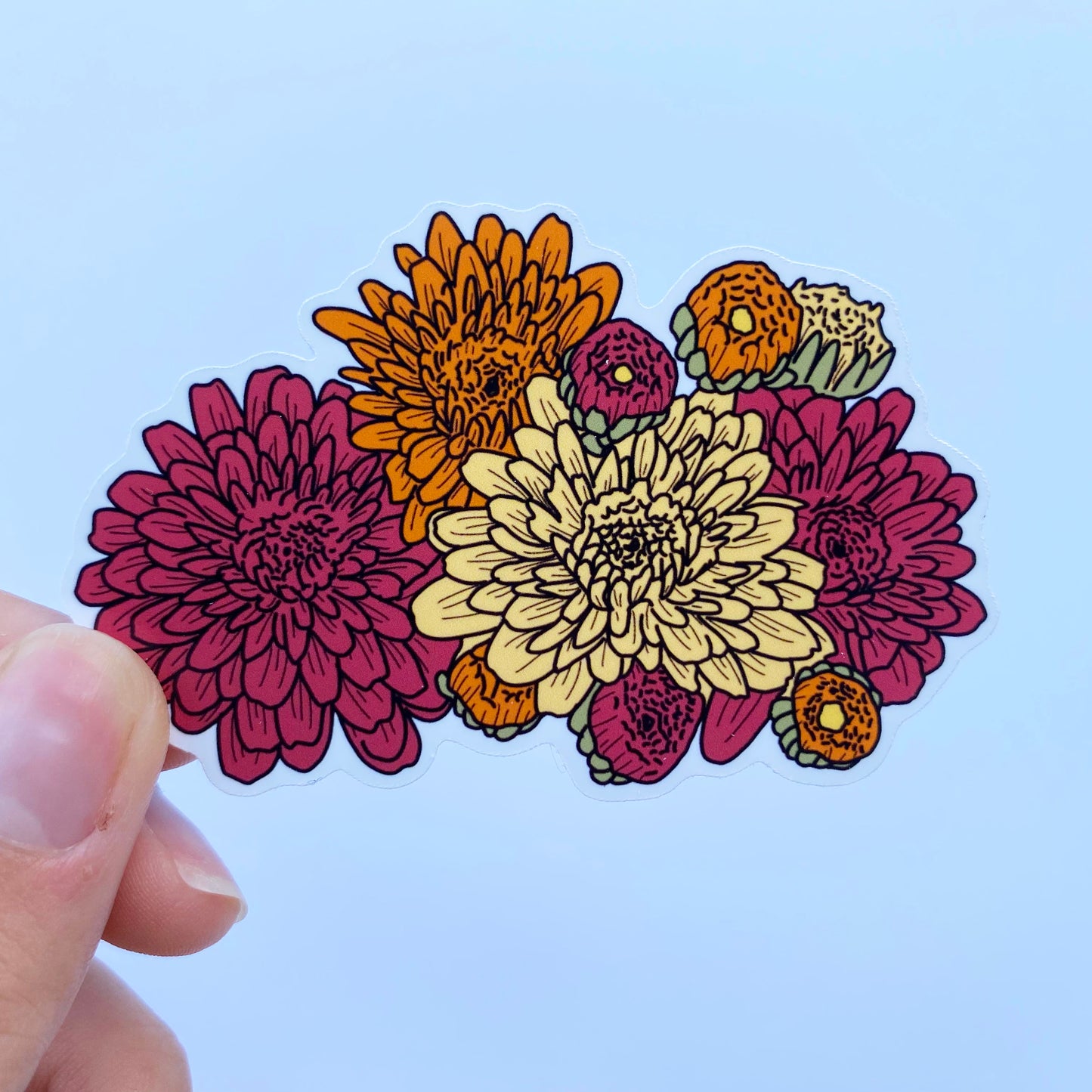 Fall Mums Floral Sticker