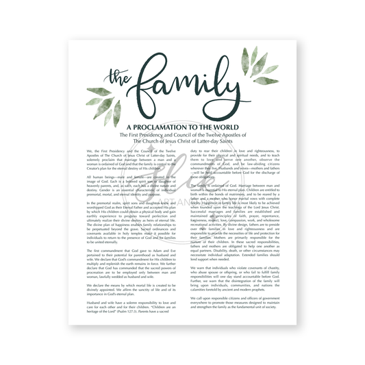 The Family: A Proclamation to the World Digital Print