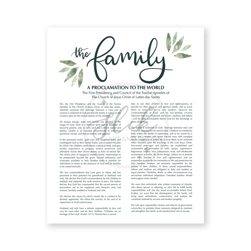 The Family: A Proclamation to the World Digital Print
