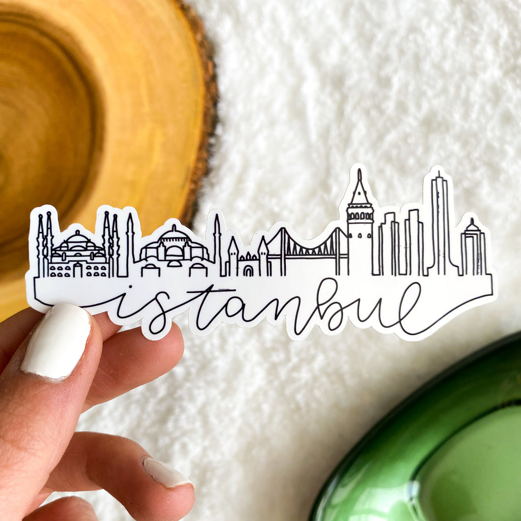 Istanbul Cityscape Sticker - With Name