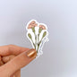 January Carnation Birth Month Flower Sticker - Month Lettering
