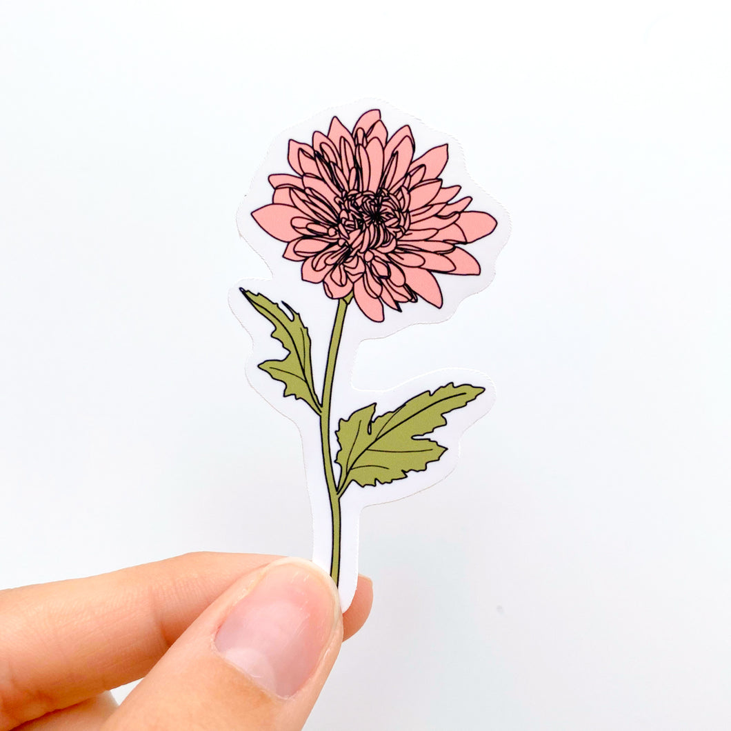 November Chrysanthemum Birth Month Flower Sticker