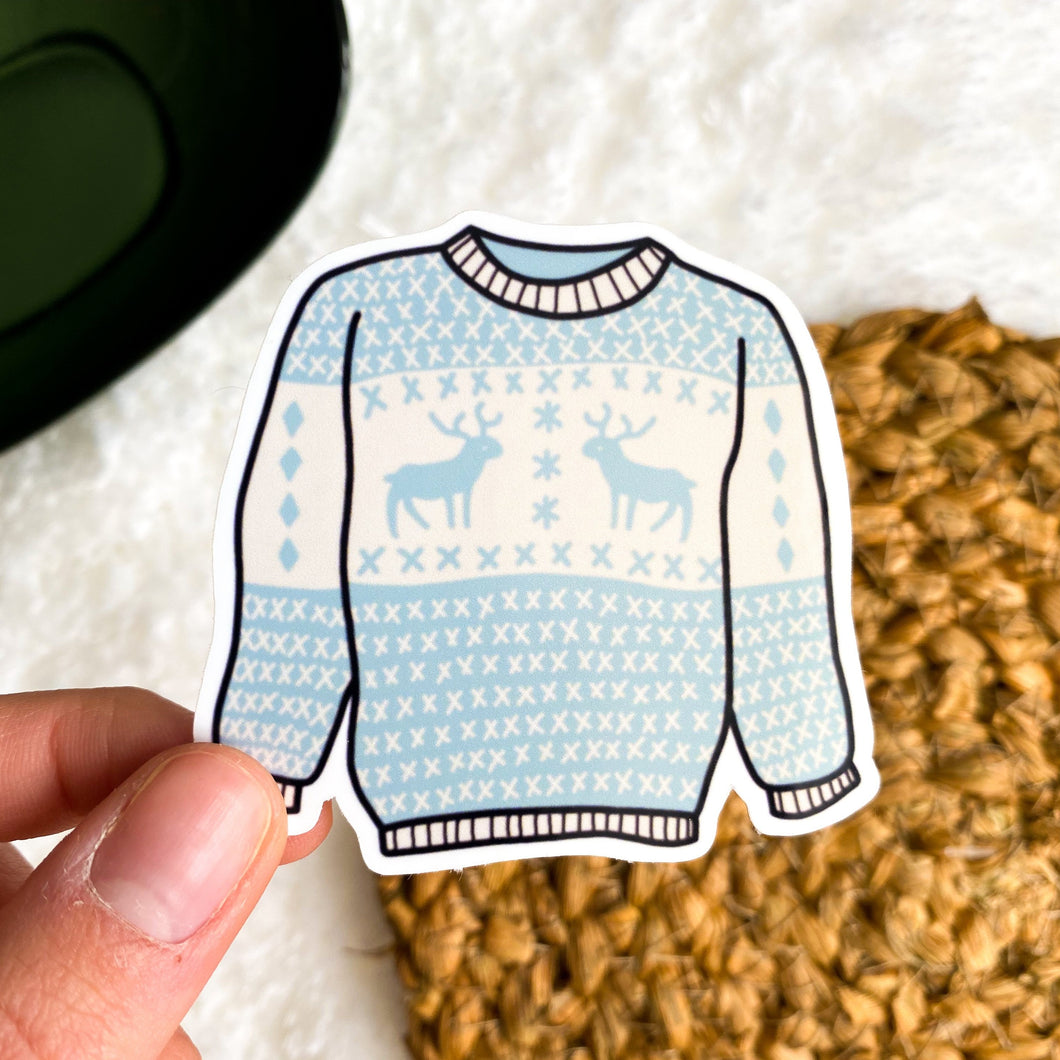 Reindeer Christmas Sweater Sticker