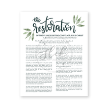 Load image into Gallery viewer, The Restoration of the Fulness of the Gospel of Jesus Christ: A Bicentennial Proclamation to the World Digital Print
