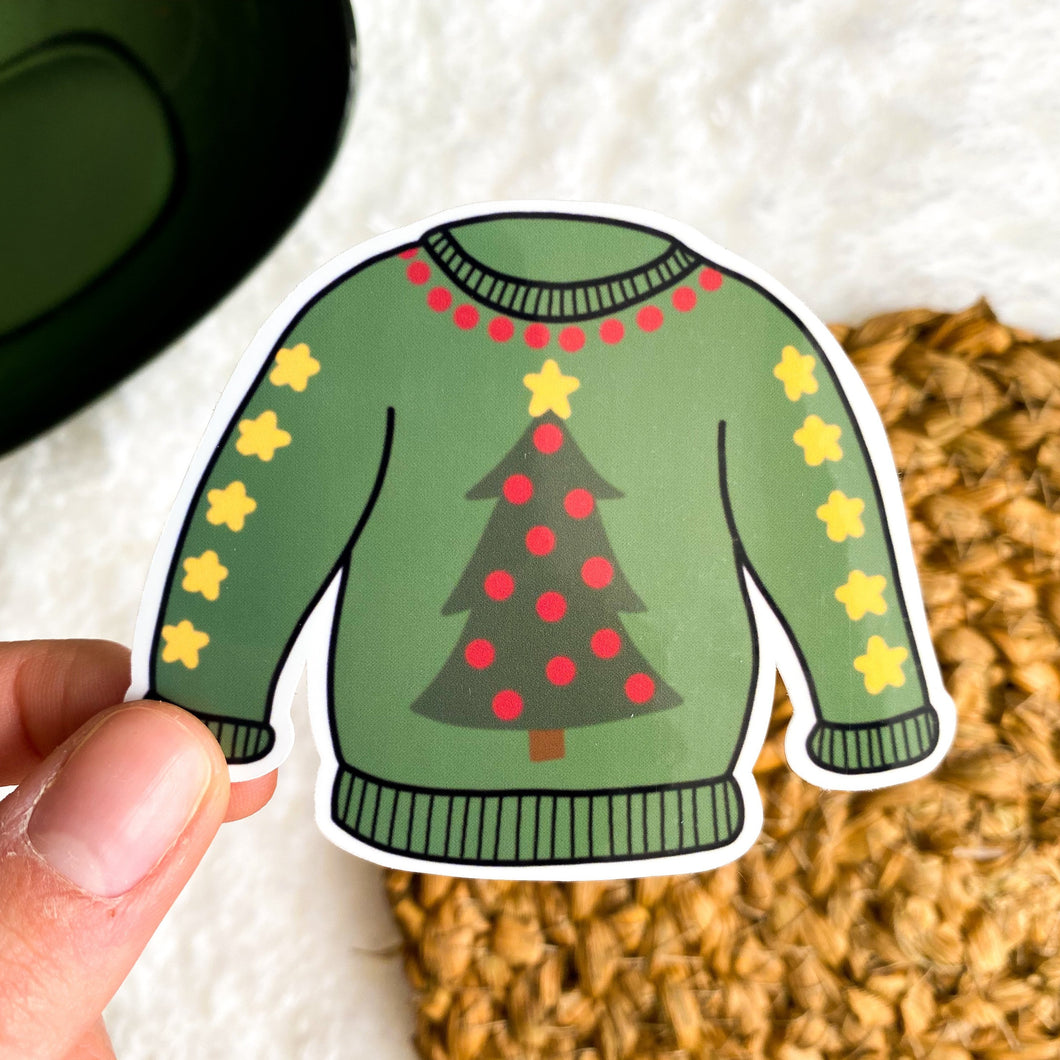 Tree Christmas Sweater Sticker