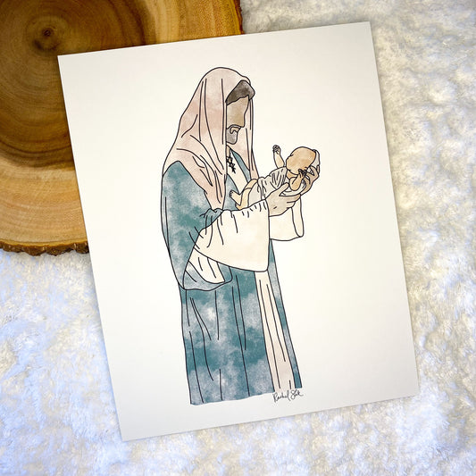 Jesus Holding Baby Art Print